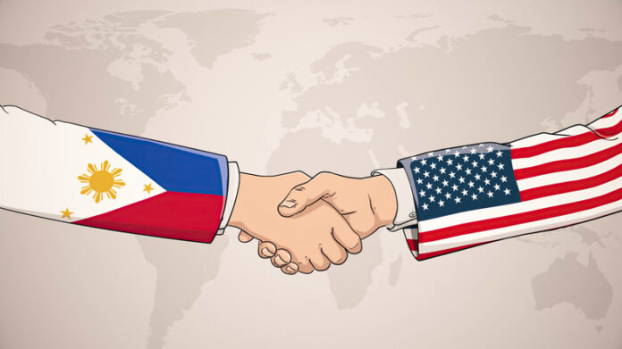 US-Philippines Officials shaking hands