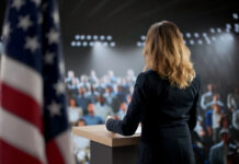 Soft, Hard, or no Brexit: The Damage is Done Woman giving speech about Brexit issue
