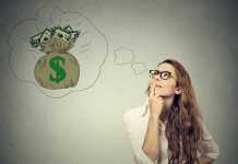 woman dreaming of financial success