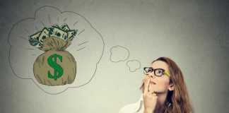 woman dreaming of financial success