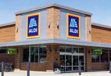 Aldi Discount Supermarket. Aldi sells a range of grocery items, including produce, meat & dairy, at discount prices II