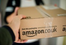 Woman receiving parcel