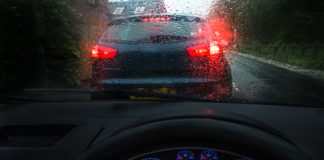 Moody,Dark,Image,Of,Driving,In,Stormy,,Wet,Conditions,From