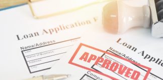 Loan application form with Rubber stamping that says Loan Approv