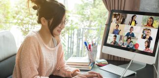 Asian woman work from home during corona virus, COVID-19 out bre