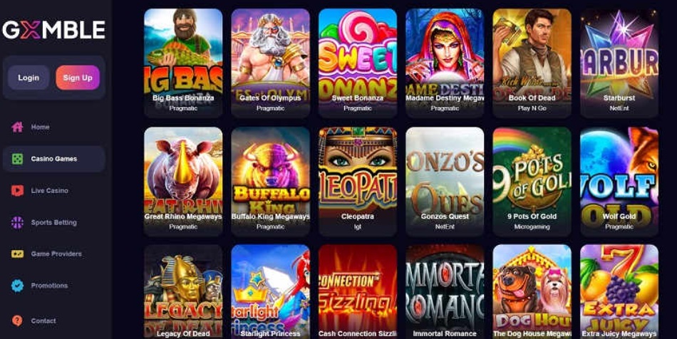 2. Gxmble – Best Game Variety of All UK Non GamStop Casinos