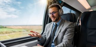 High speed train traveling