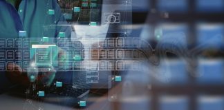 Document data system Report HR technology Concept: Businessman Manager checking white documents reports papers of files icon in modern office