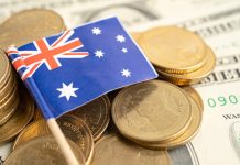 cryptocurrency with flag of Australia