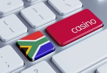 south africa flag and casino button