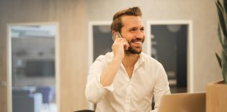 business man on a call