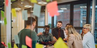Diverse people working together