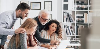 Multi-aged employees on meeting