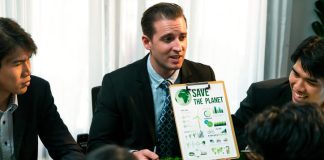 Business people planning for eco business