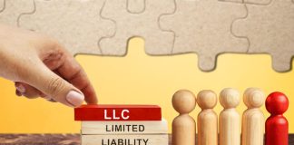 Wooden blocks with LLC text