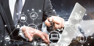 Business people using laptop for digital business