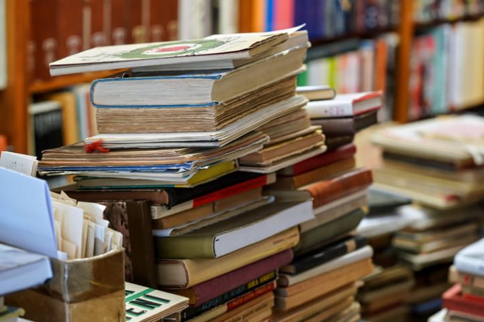 stacks of old books