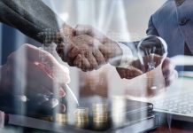 business handshake for financial management