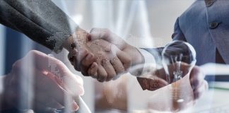 business handshake for financial management