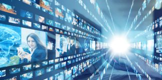 Social networking service concept. Streaming video. Video library.