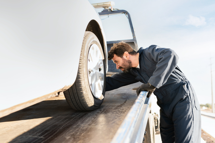 Operator checking on a vehicle