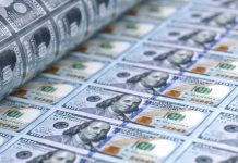 United States 100 dollar bills printing with american money