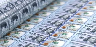 United States 100 dollar bills printing with american money
