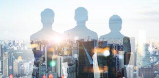 Business leaders silhouette