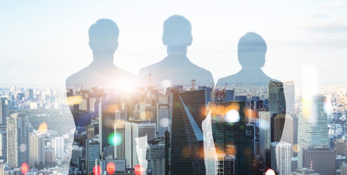 Business leaders silhouette