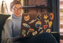 stickers on laptp