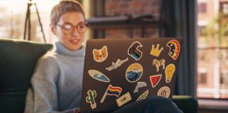 stickers on laptp