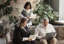 People working in their office