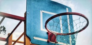 Blue and Brown Basketball Hoop