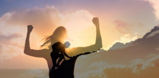 Young men and women reaching their goals.