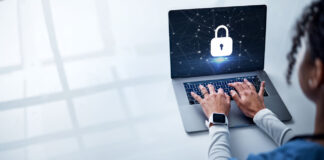 Doctor, hands or laptop in futuristic healthcare