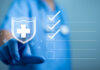 Medical worker touch plus icon for medical and health care concept, Access to welfare health, People with health care, Health insurance, Family life insurance, Medical care insurance.