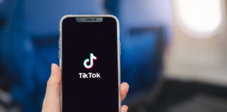 Closed up image of a Female using TikTok application