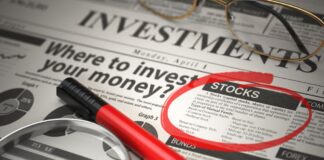 Financial decisions influenced by market news, stocks circled on paper