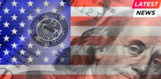 National flag of United States of America dollar