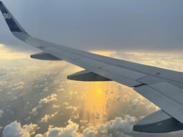Why Hiring Overseas is Set to Explode in 2025 and Beyond Airplane wing during flight