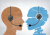 AI Chatbot And Human Customer service as a traditional and Robot or Robotic Automation Replacing Humans as employees being replaced by Artificial intelligence.