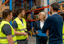 Workers in warehouse