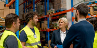 Workers in warehouse