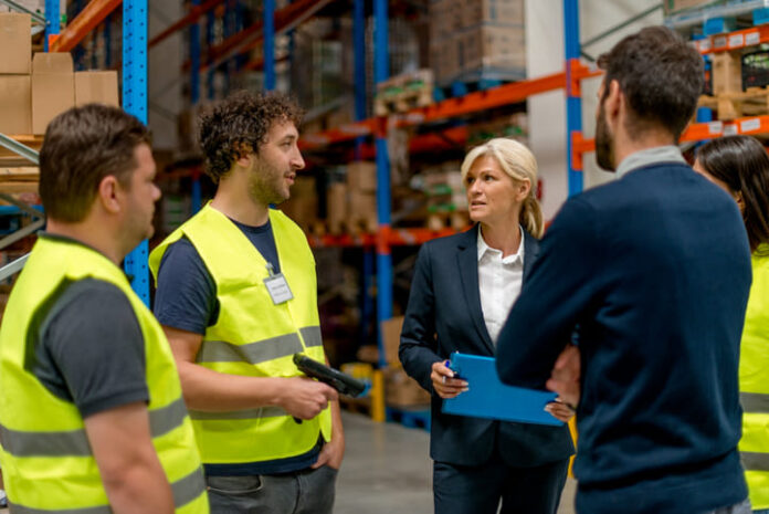 Workers in warehouse