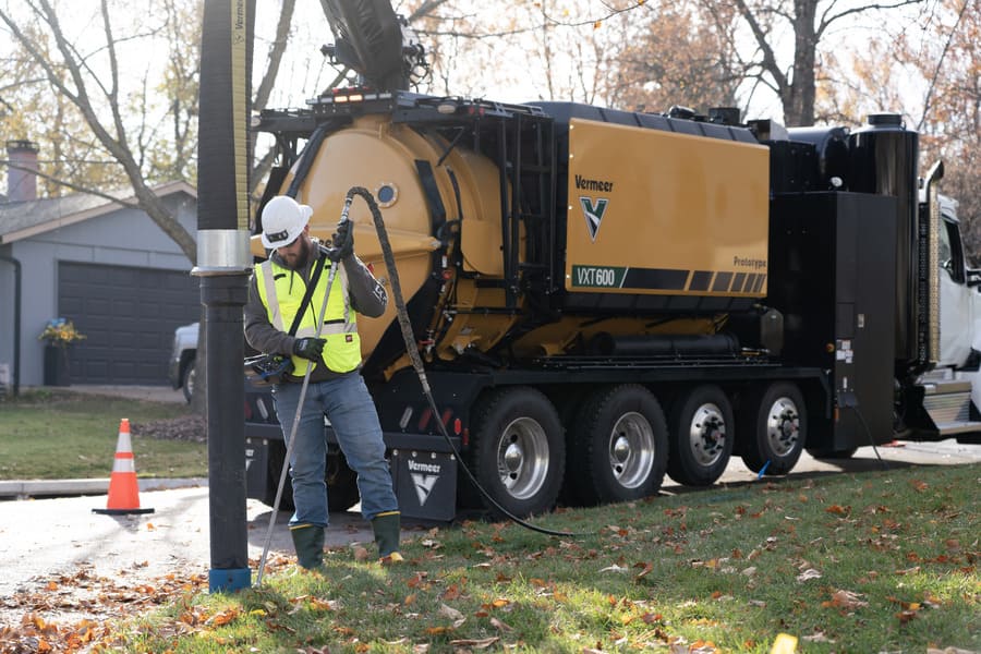 Man using heavy construction equipment