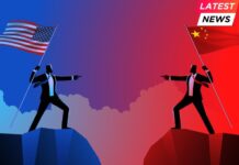 Businessman Blue Red Flag Bearer USA Chin