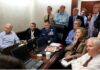 Ex-President Obama, Ex-Vice President Clinton, and the U.S. national security team watching Navy Seals attack on Osama bin Laden from the Situation Room.