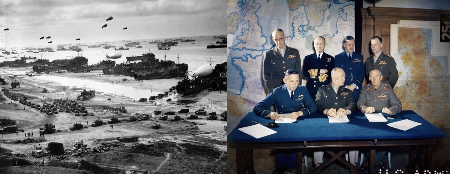 D-Day June 1944 Meeting of the Supreme Command,Allied Expeditionary Force, London, 1 February 1944 Four months before D-Day invasion.