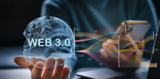 Human hold Web 3.0 with globe, big Data and blockchain