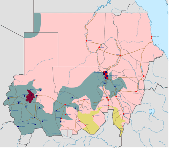 The map of the war of Sudan Creative Commons Attribution-Share Alike 4.0 International license